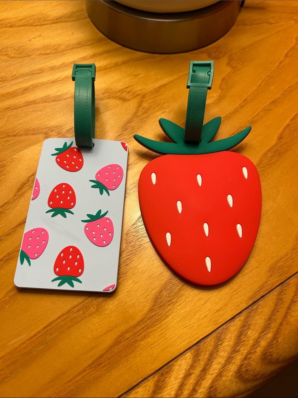 Strawberry Silicone  Luggage Tags - Red & Green